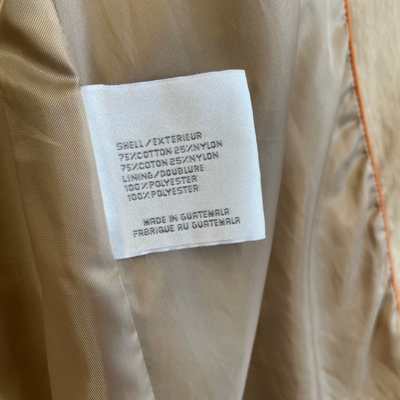 Via Spiga Womens Tan Belted Trench Coat Pleated Skirt Jacket Khaki Size Medium - Picture 8 of 11